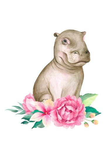 Girls Set of 3 - Safari Watercolor Tropical Babies