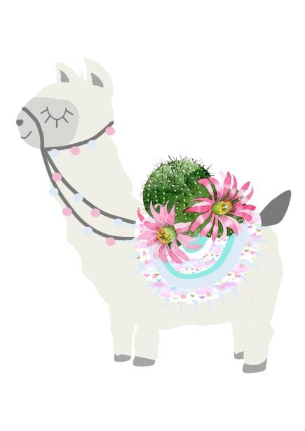 Girls: Set of 3 - Llama with a Cactus Canvas & More 
