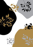 Set of 3 - Abstract floral grey gold Canvas & More 