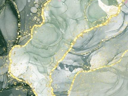 Alcohol-Ink-Gold-Glitter Canvas Prints Canvas & More A2 Dark Green-Ligt Green-Gold Glitter 