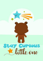 Unisex: Set of 3 - Stay curious little Bear (available in 3 colors) Canvas & More 3x A4 Green 
