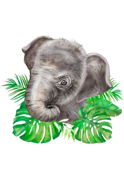 Unisex:  Set of 3 - African Watercolor Baby Animals