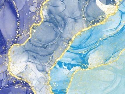 Alcohol-Ink-Gold-Glitter Canvas Prints Canvas & More A1 Dark Blue-Light Blue-Gold Glitter 