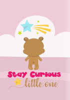 Unisex: Set of 3 - Stay curious little Bear (available in 3 colors) Canvas & More 3x A4 Pink 