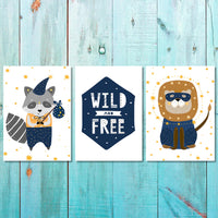 Boys - Set of 3 - Wild and Free Canvas & More 