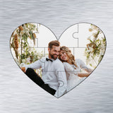 Heart-Shaped Photo Fridge Magnet PUZZLES- personalised (4 PER PACK)