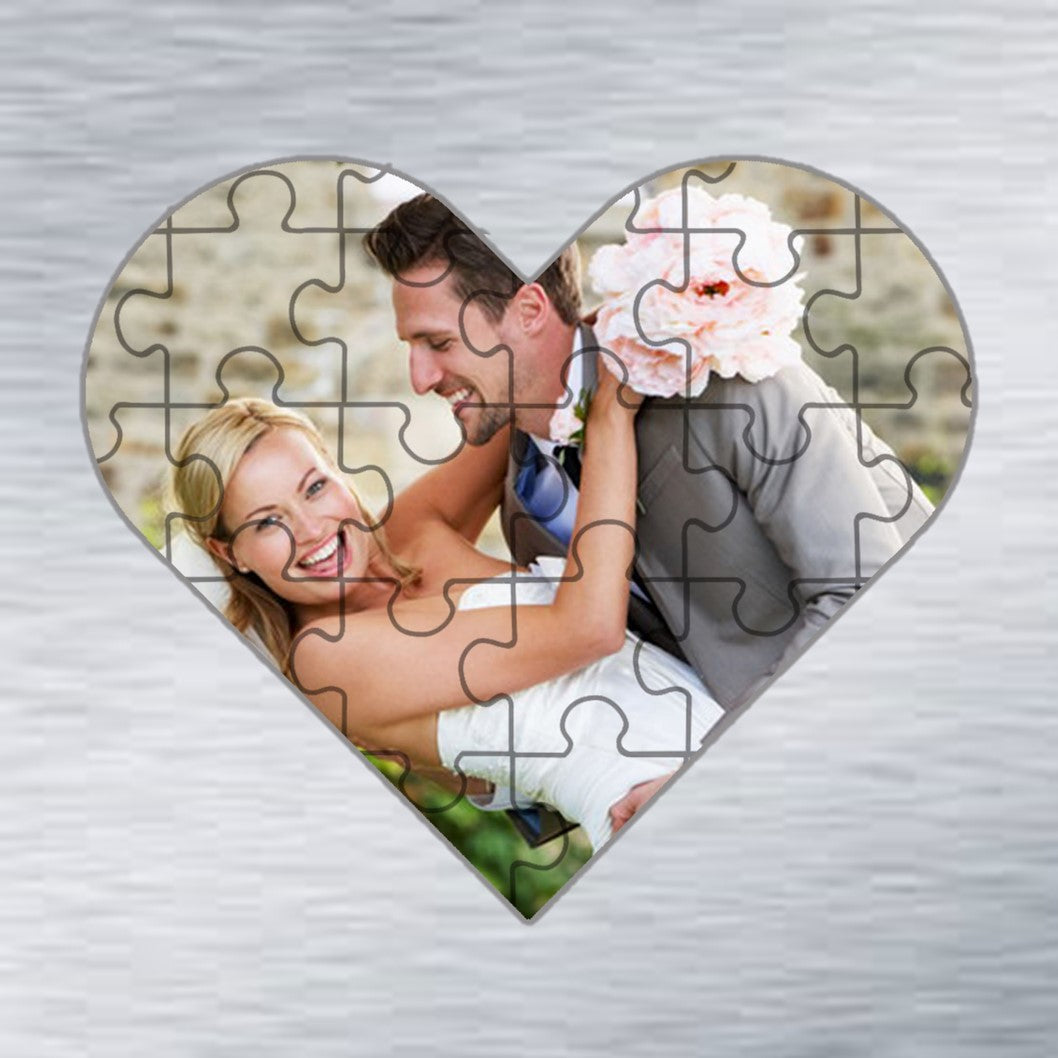 Heart-Shaped Photo Fridge Magnet PUZZLES- personalised (4 PER PACK)