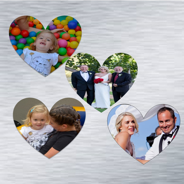 Heart Shaped Photo Fridge Magnets - personalised (4 PER PACK)