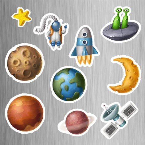 Space Photo Fridge Magnets - (10 PER PACK)