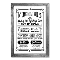 PVC Bathroom Rules Sign (White)