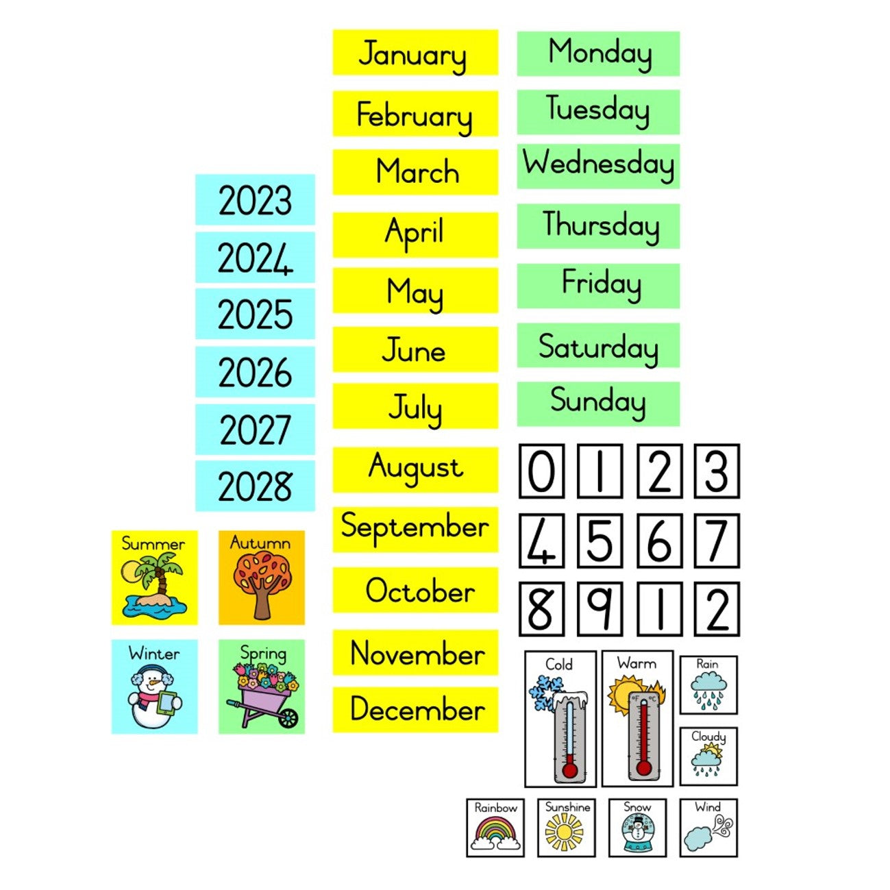 Date & Weather Chart (English) (50pc)