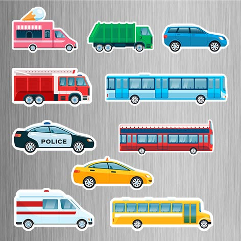 Transportation Photo Fridge Magnets - (10 PER PACK)