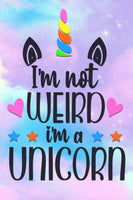 Girls: Set of 1 - I'm not Weird, I'm a Unicorn Canvas & More A4 Aesthetic Skies 1 