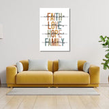 Wall Art Quote: Faith Love Family Canvas & More 