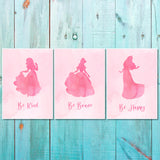 Girls: Set of 3 - Princess Pink Watercolor Canvas & More 