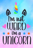 Girls: Set of 1 - I'm not Weird, I'm a Unicorn Canvas & More A4 Aesthetic Skies 2 