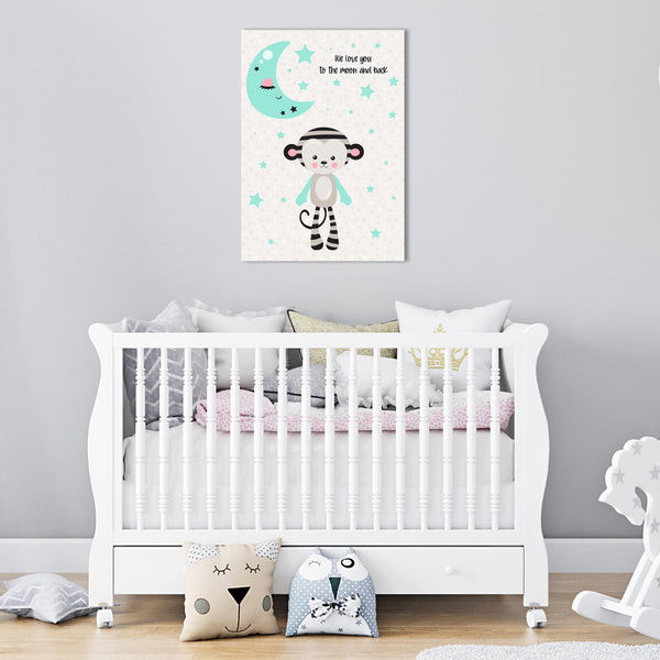 Boys: Set of 1 - We love you to the moon and back (Monkey)