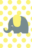 Girls: Set of 3 - Yellow Grey elephant Canvas & More 