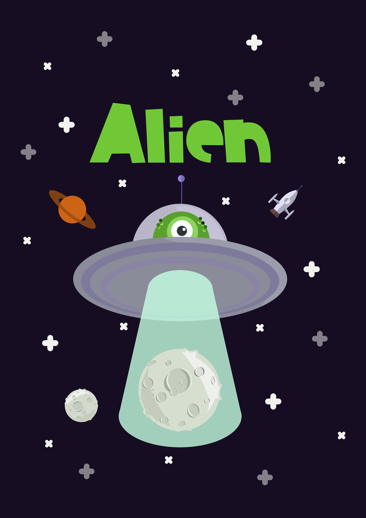 Boys: Set of 3 - Rocket - Astronaut - Alien Canvas & More 