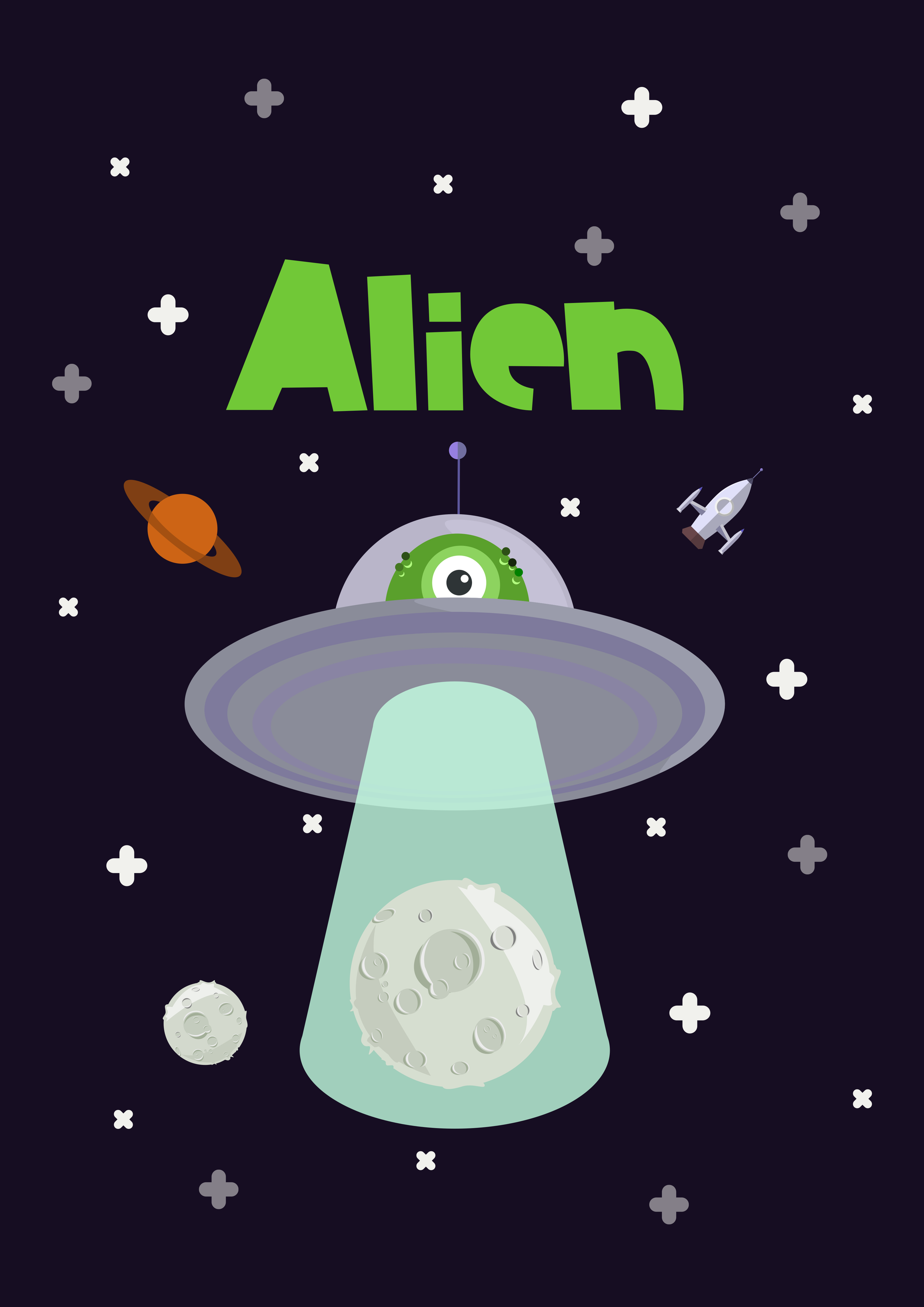 Boys: Set of 3 - Rocket - Astronaut - Alien Canvas & More 