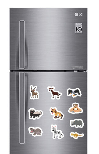 Cartoon Safari Pack (2)  Photo Fridge Magnets - (10 PER PACK)