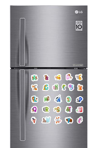 Cartoon Animals Alphabet Fridge Magnets - (26 PER PACK)