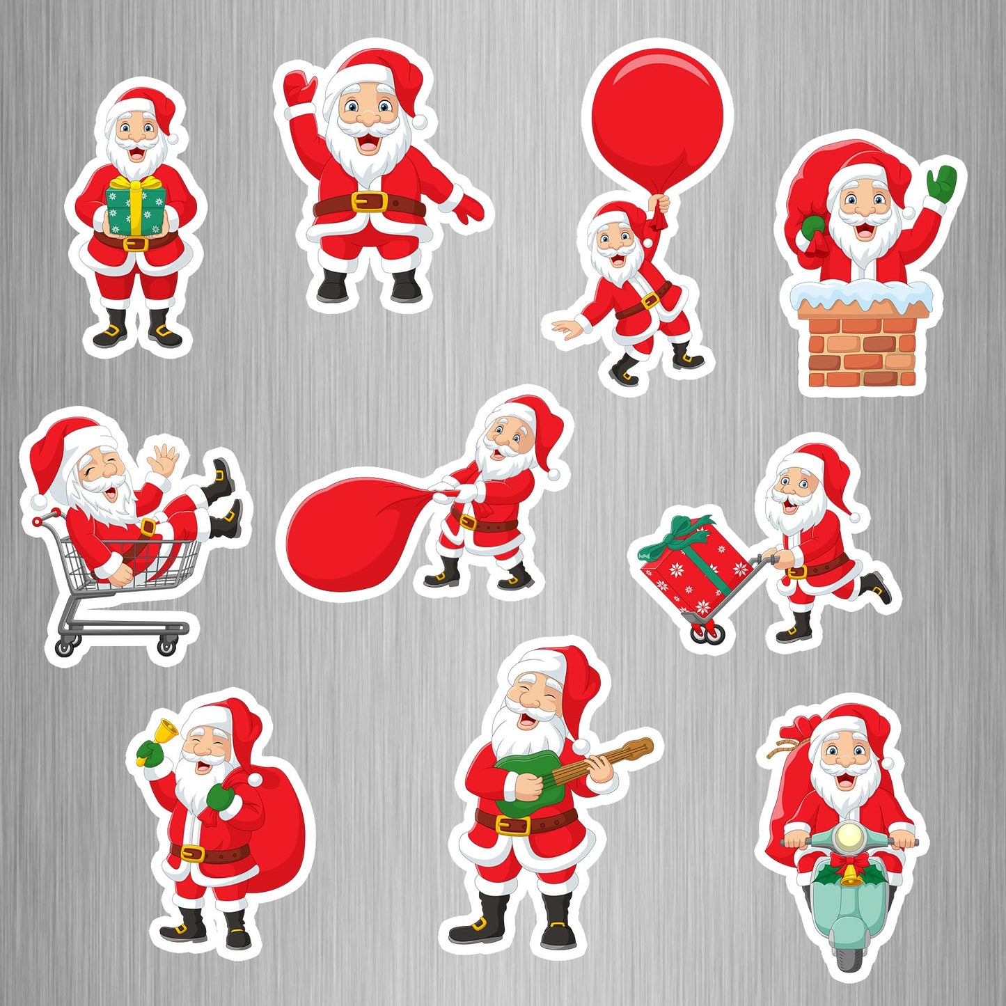 Santa Photo Fridge Magnets - (10 PER PACK)