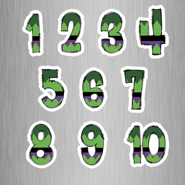 Hulk Theme Numbers Photo Fridge Magnets - (10 PER PACK)