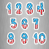 Captain America Theme Numbers Photo Fridge Magnets - (10 PER PACK)