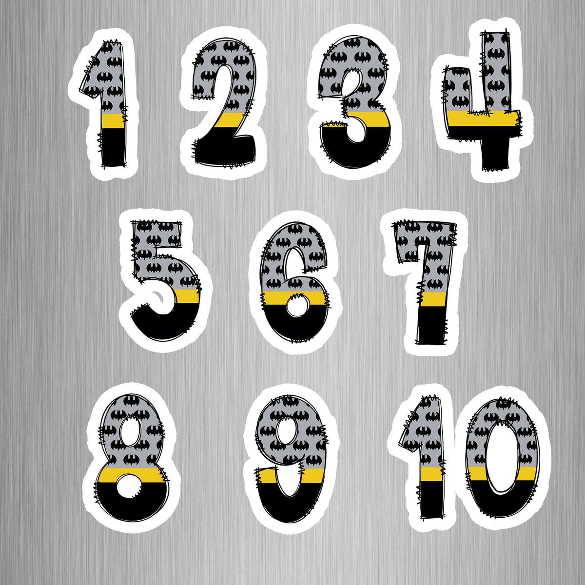 Batman Numberstyles Batman Theme Numbers Photo Fridge Magnets - (10 PER PACK) – Canvas & More