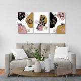 Set of 3 - Abstract floral blush gold Canvas & More 