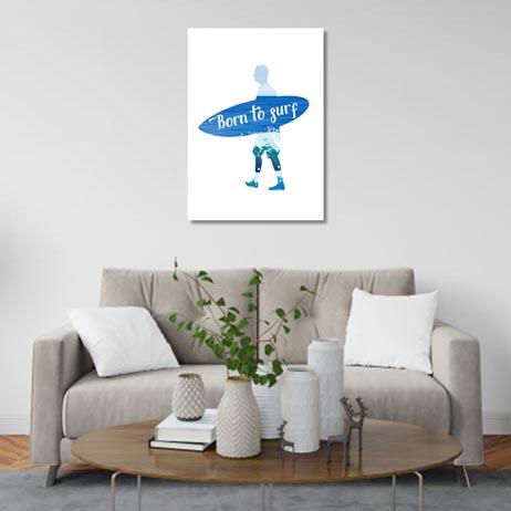Set of 1: Born to surf Canvas & More 