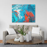 Abstract orange and aqua Print Canvas & More 