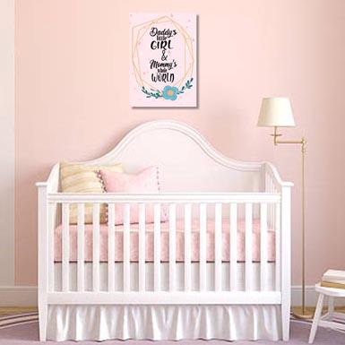 Girls - Set of 1 - Daddy's little girl, Moms whole world Canvas & More 