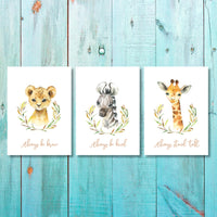 Set of 3 Unisex Safari Animals 1 Canvas & More 