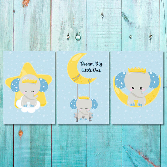 Boys - Set of 3 - Elephant Dream Big Little One Canvas & More 