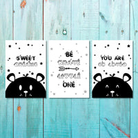 Unisex: Set of 3 - Sweet Dreams - Be Brave Bear Canvas & More 