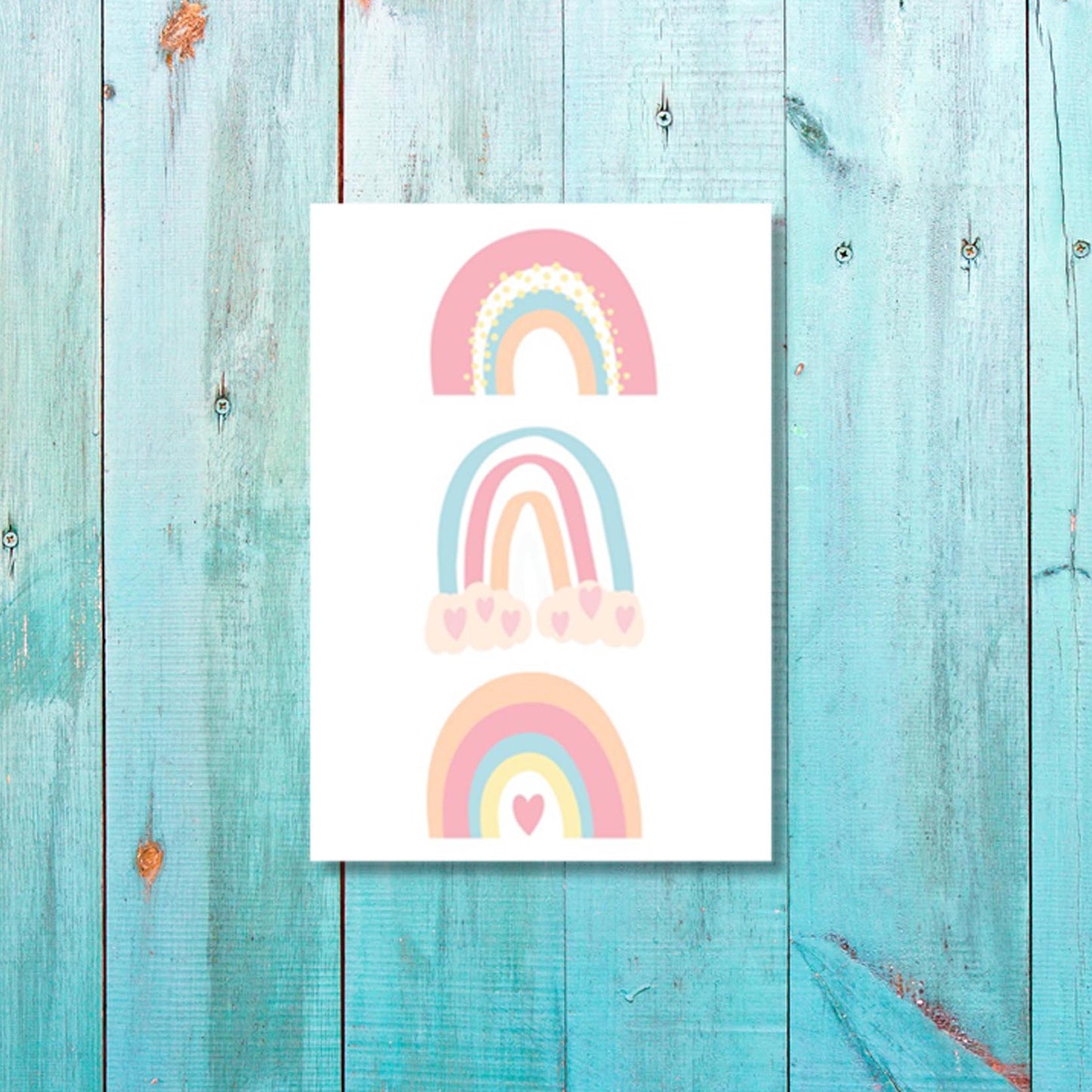 Pink heart Rainbows Canvas & More 