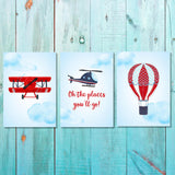 Boys: Set of 3 - Oh the places you'll go Canvas & More 