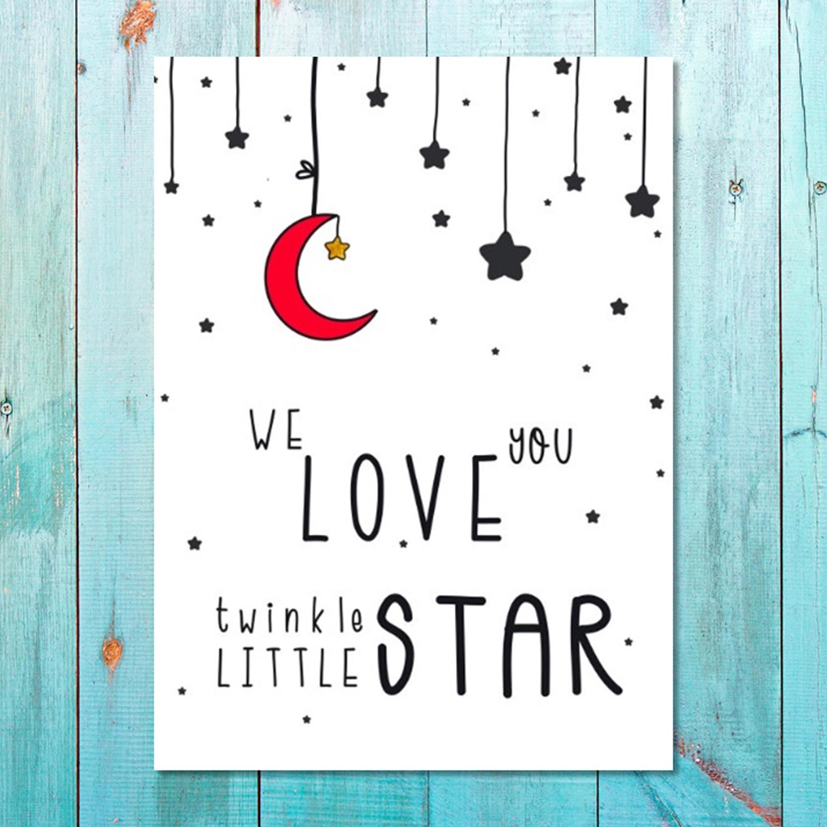 Unisex: Set of 1 - We love you twinkle little Star (Available in 2 colors) Canvas & More 
