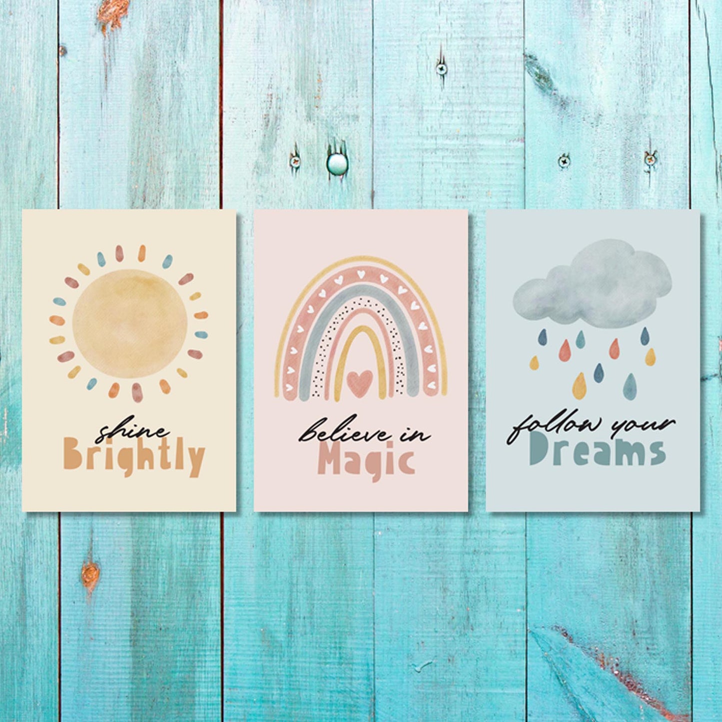 Unisex: Set of 3 Shine Brightly set Canvas & More 