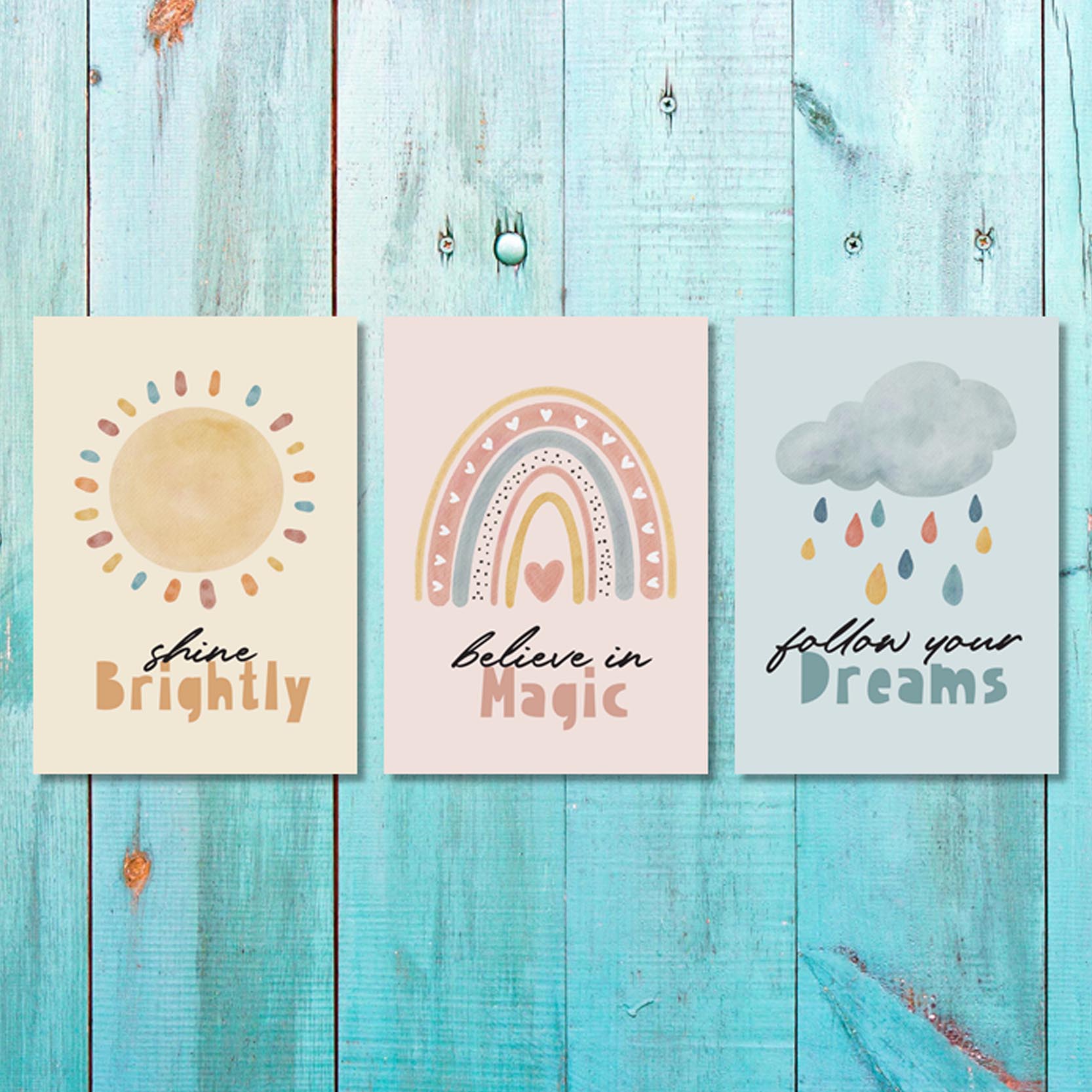 Unisex: Set of 3 Shine Brightly set Canvas & More 