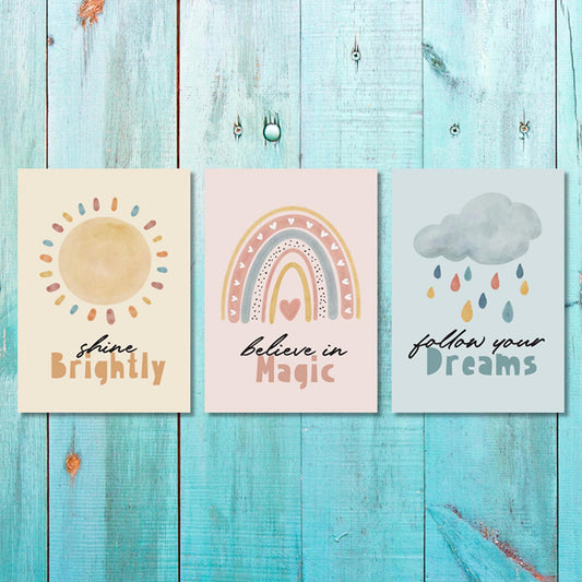 Unisex: Set of 3 Shine Brightly set Canvas & More 