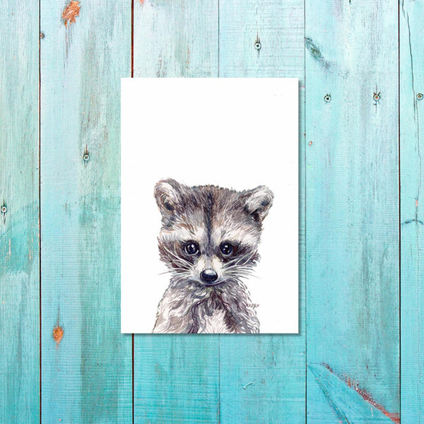 Unisex: Set of 1 - Watercolor Racoon Canvas & More 