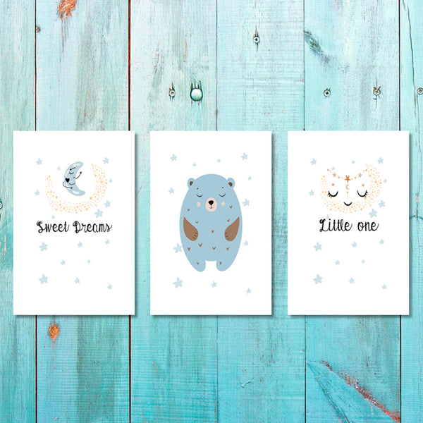 Set of 3 Boys - Sweet Dreams Little One Canvas & More 