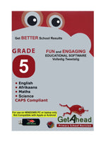 USB - Grade 5 CAPS Educational Software - Maths,English, Afrikaans, Science