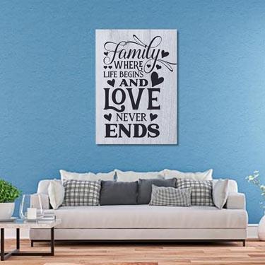 Wall Art Quote: Family where life begins and love never ends Canvas & More 