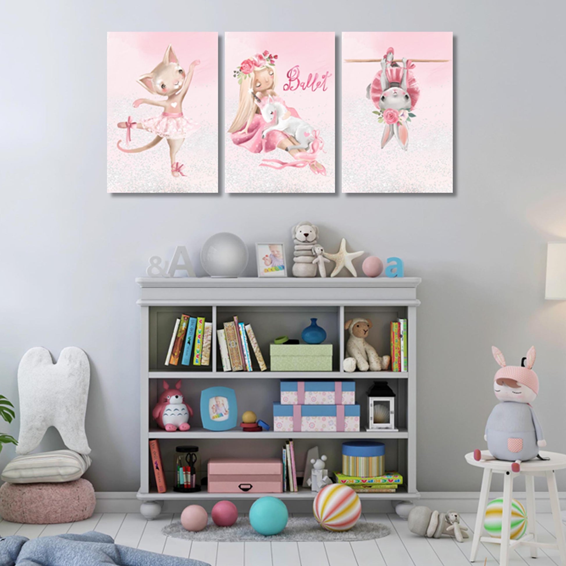 Girls: Set of 3 - Ballet Dancers Canvas & More 