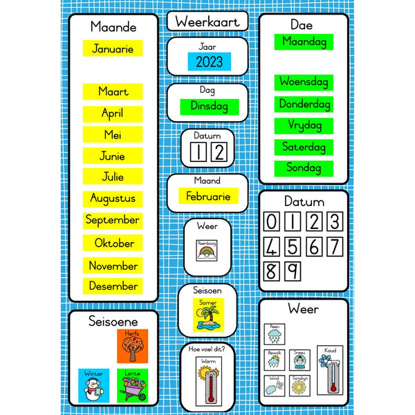 Date & Weather Chart (Afrikaans) (50pc) (UK)