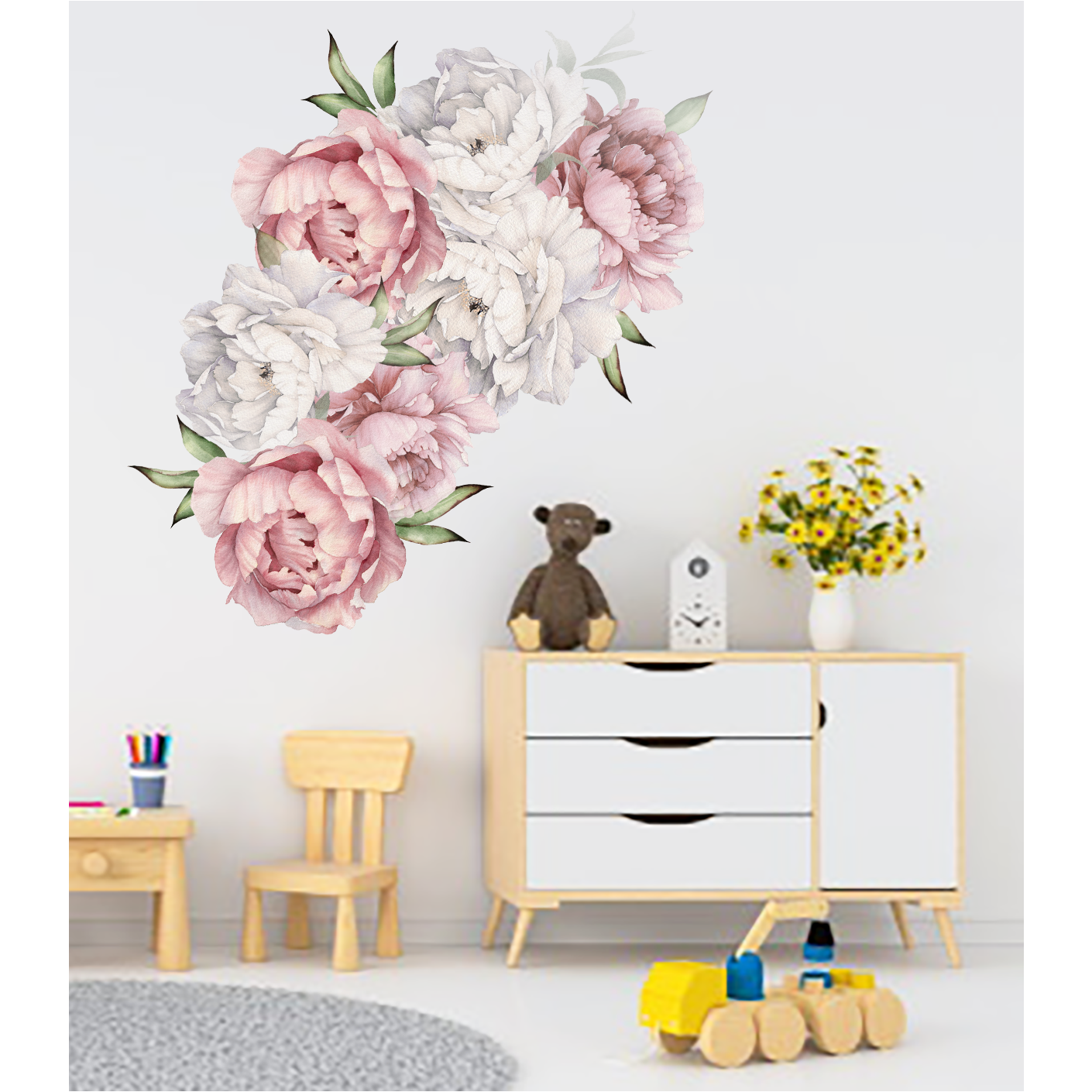 Pink Peonie Wall Decals – Canvas & More